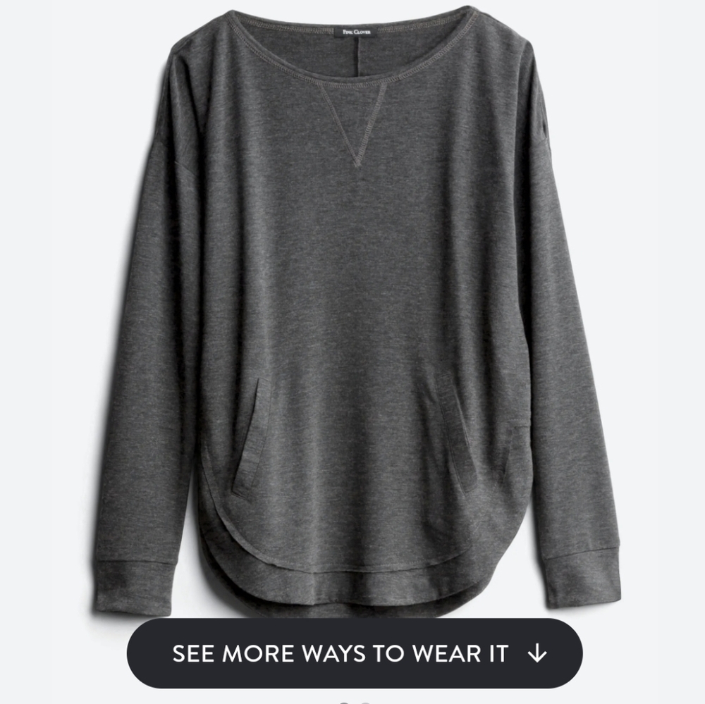 Pink Clover Charcoal Gray Casual Top